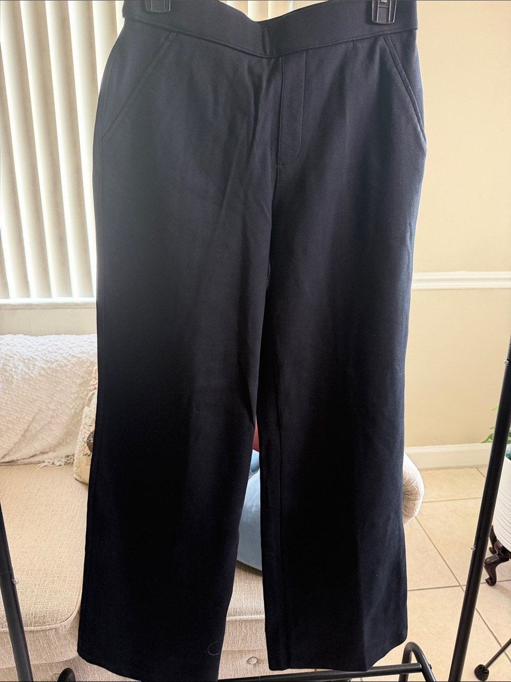 SPANX Black Wide-Leg Trousers with Smooth Front